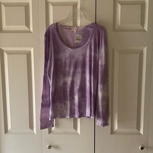 Sundry women’s long sleeve tee tie dye size 2 (small) light purple made in USA